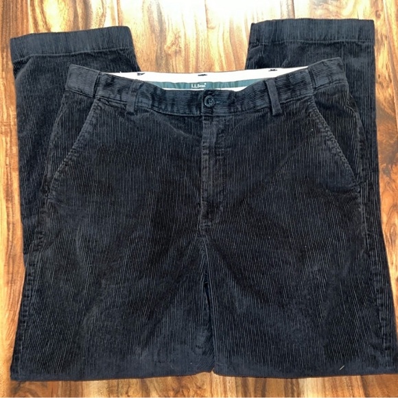 Vintage LL Bean Classic Fit Corduroy Pants Mens 34x30 Black 100% Cotton - Picture 3 of 4